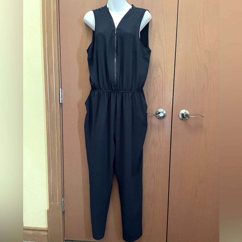 Kismet XL jumper with zippered front full length pant bottoms in a medium blue.